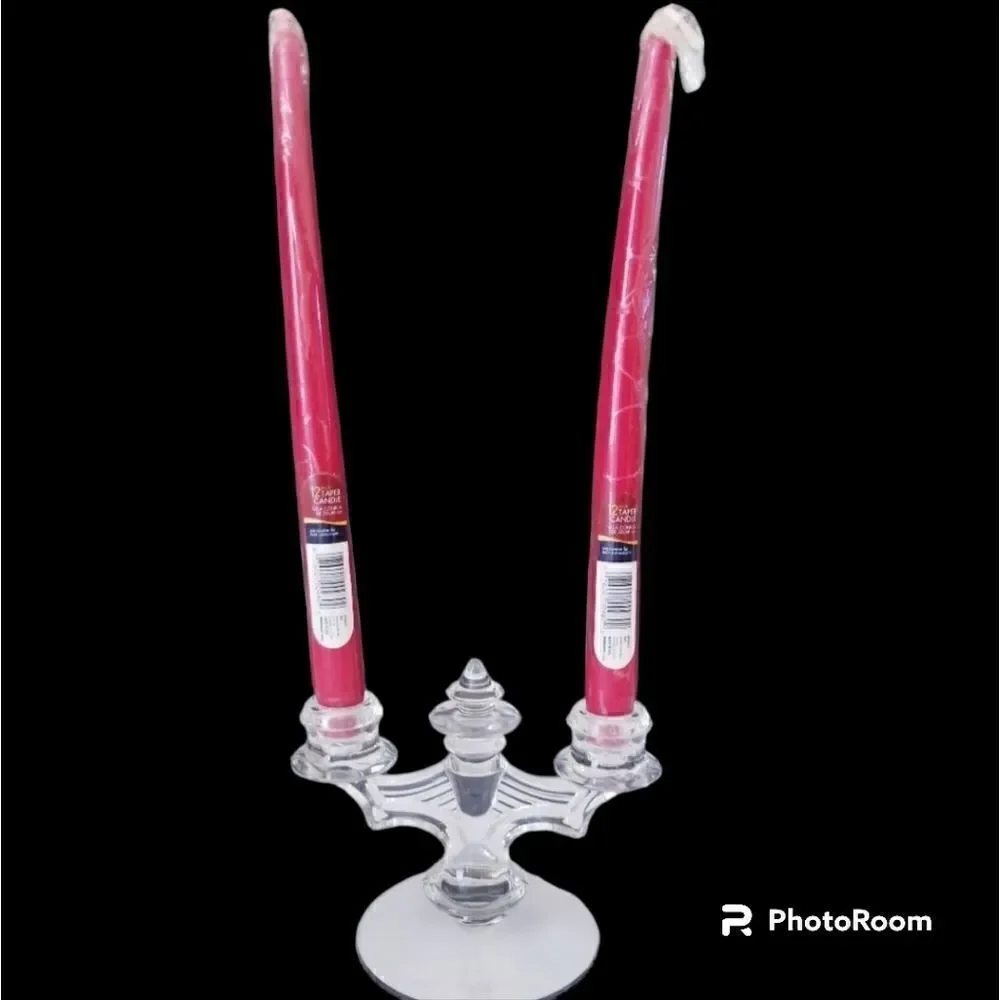 Vintage pressed glass 2 light candelabra